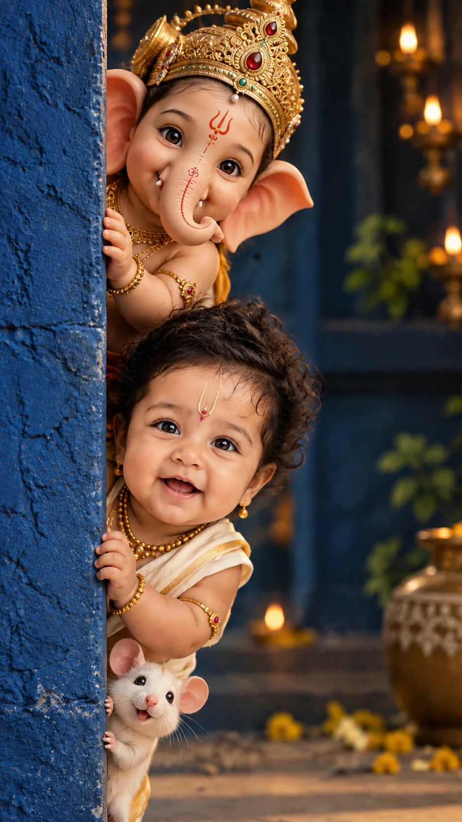 Baby Ganesh Peeking AI Photo Prompt